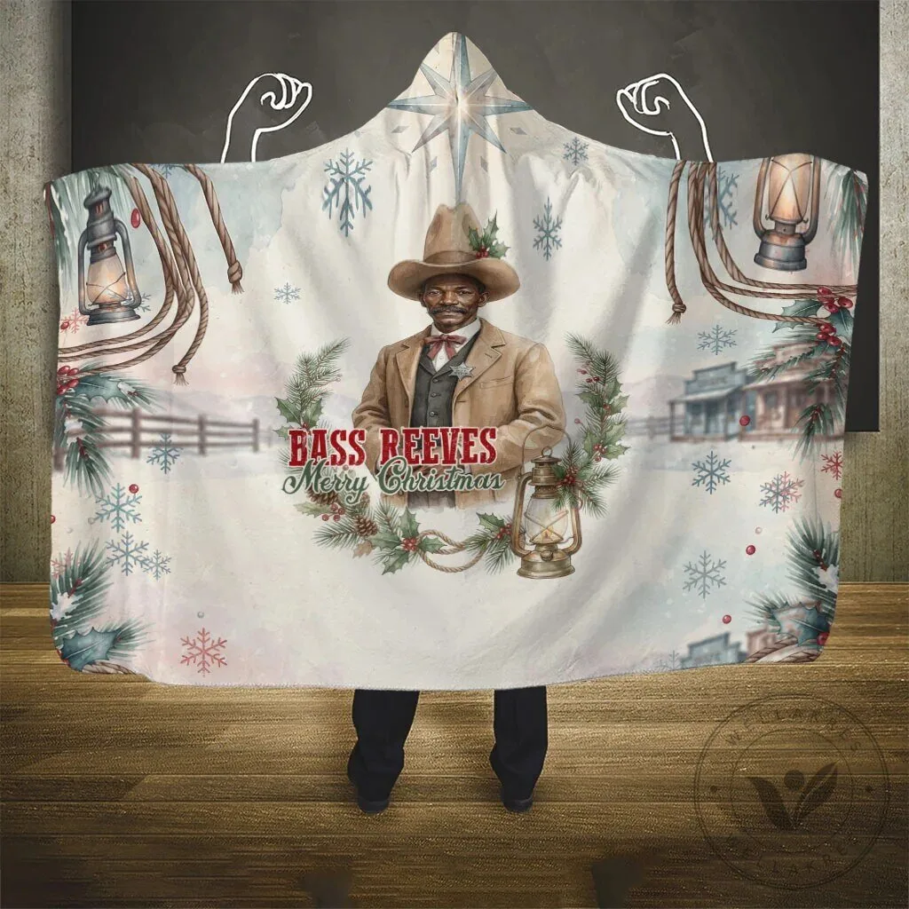 Bass Reeves Merry Christmas Old West Deputy Lawman Winter Holiday Hooded Blanket 8 Bass Reeves Merry Christmas Old West Deputy Lawman Winter Holiday Hooded Blanket
