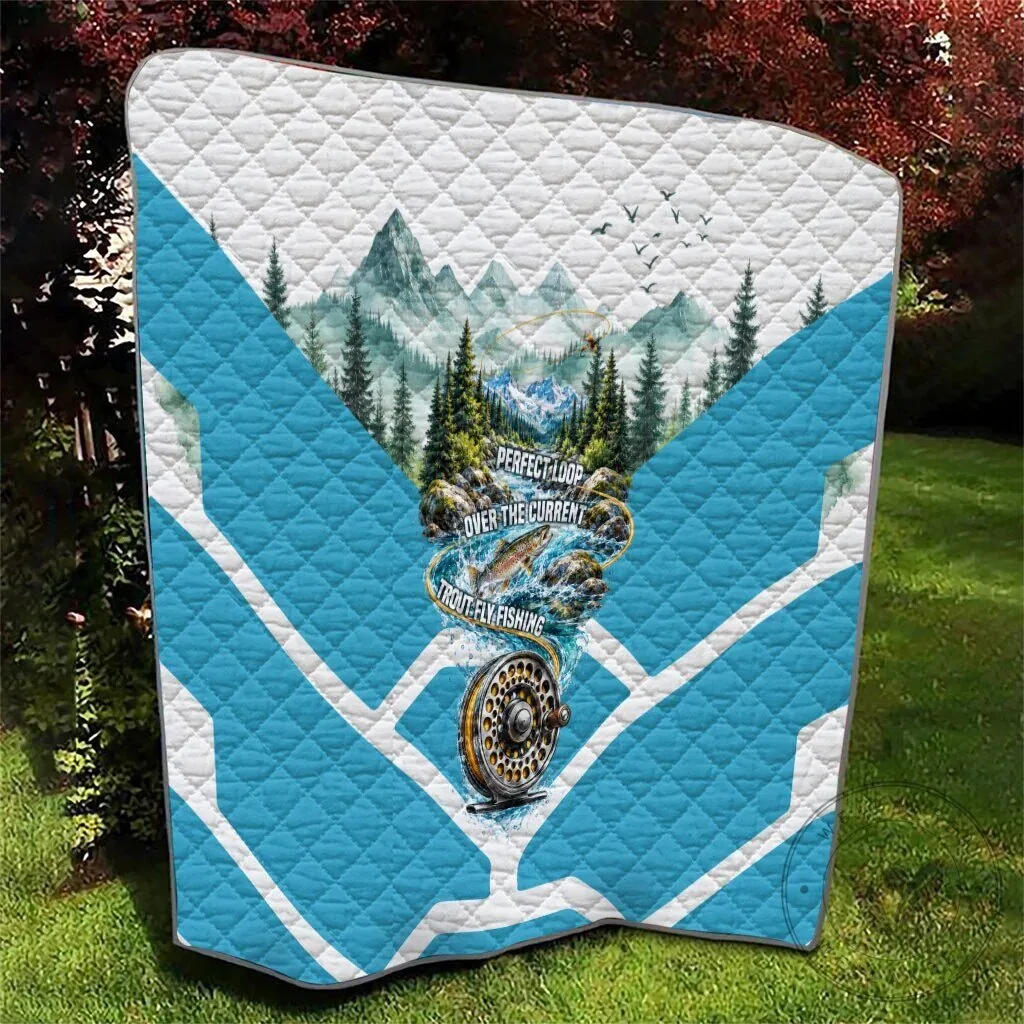 Trout Fly Fishing Perfect Loop Over The Current Quilt 12 Trout Fly Fishing Perfect Loop Over The Current Quilt