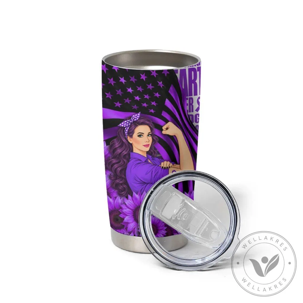 Domestic Violence Awareness Purple Ribbon Sunflower Rosie the Riveter Tumbler 10 Domestic Violence Awareness Purple Ribbon Sunflower Rosie the Riveter Tumbler