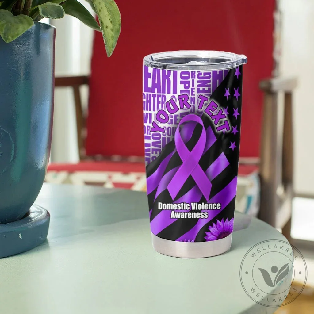 Domestic Violence Awareness Purple Ribbon Sunflower Rosie the Riveter Tumbler 13 Domestic Violence Awareness Purple Ribbon Sunflower Rosie the Riveter Tumbler
