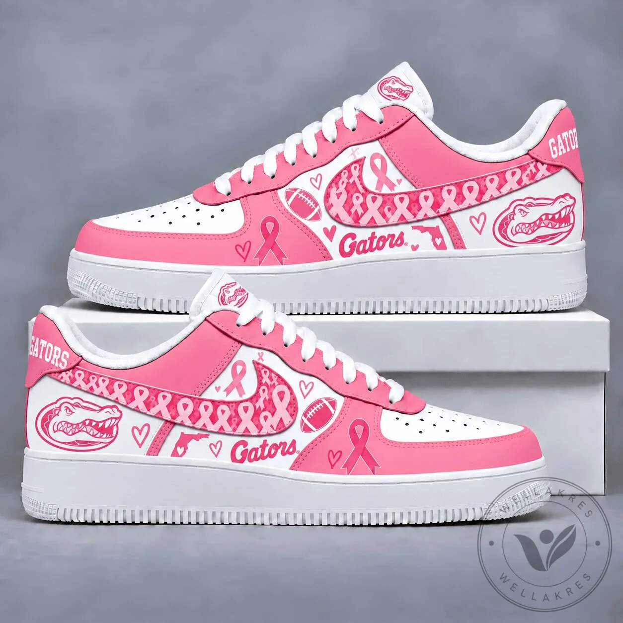 Florida Gators Breast Cancer Awareness Pink Ribbon Custom Sneakers