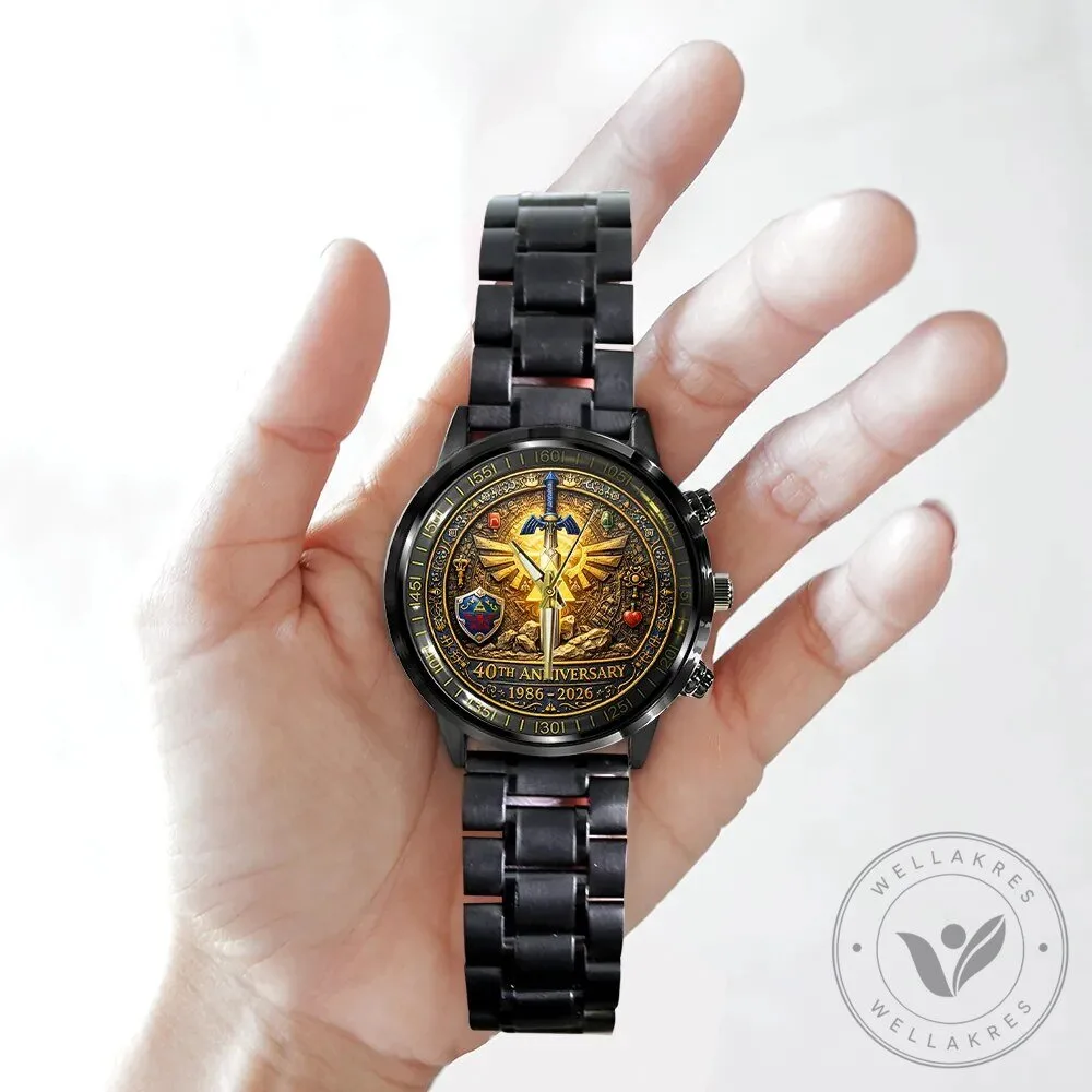 Legend of Zelda 40th Anniversary Black Stainless Steel Watch 10 Legend of Zelda 40th Anniversary Black Stainless Steel Watch