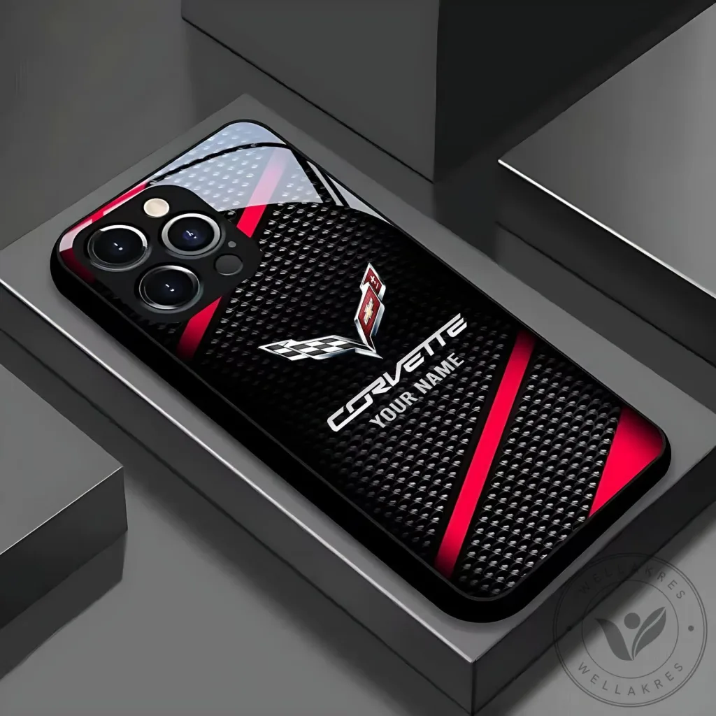 Corvette Carbon Fiber Pattern Custom Name iPhone Case Corvette Carbon Fiber Pattern Custom Name iPhone Case
