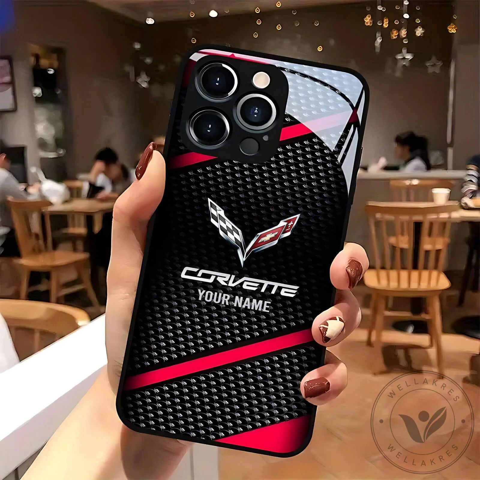 Corvette Carbon Fiber Pattern Custom Name iPhone Case 19 Corvette Carbon Fiber Pattern Custom Name iPhone Case