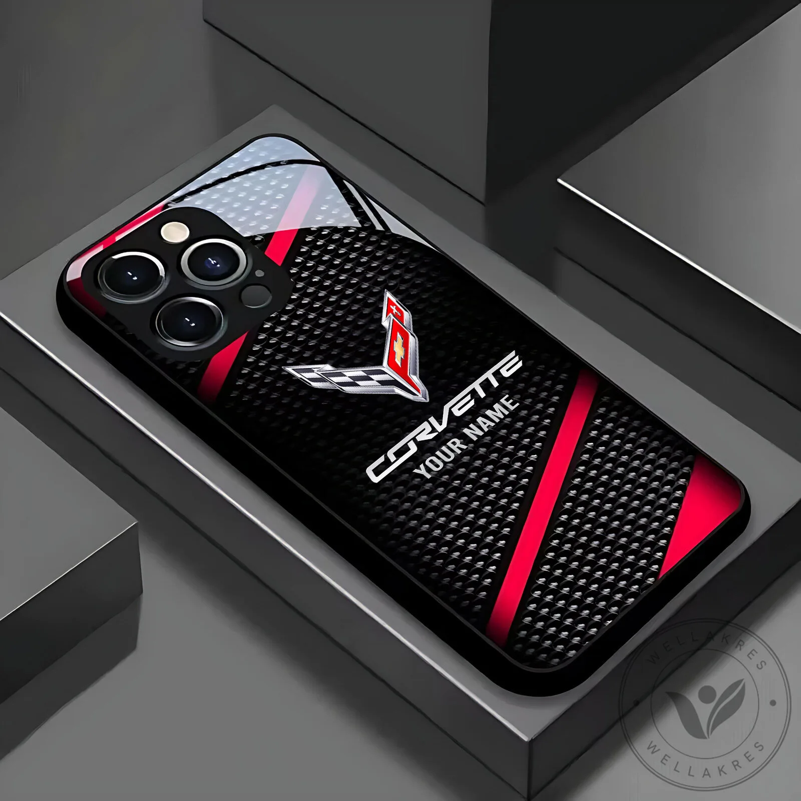 Corvette Carbon Fiber Pattern Custom Name iPhone Case 21 Corvette Carbon Fiber Pattern Custom Name iPhone Case
