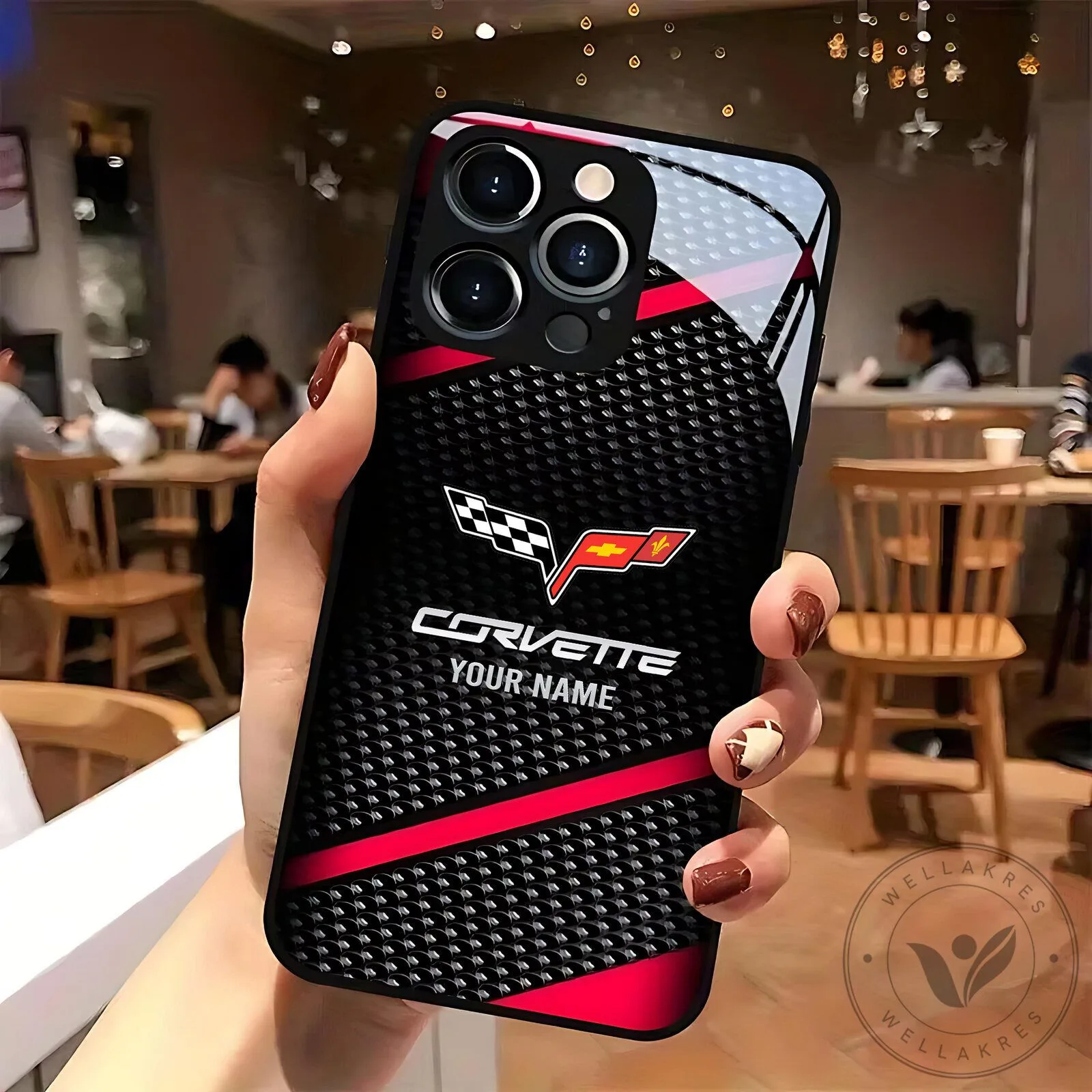 Corvette Carbon Fiber Pattern Custom Name iPhone Case 24 Corvette Carbon Fiber Pattern Custom Name iPhone Case