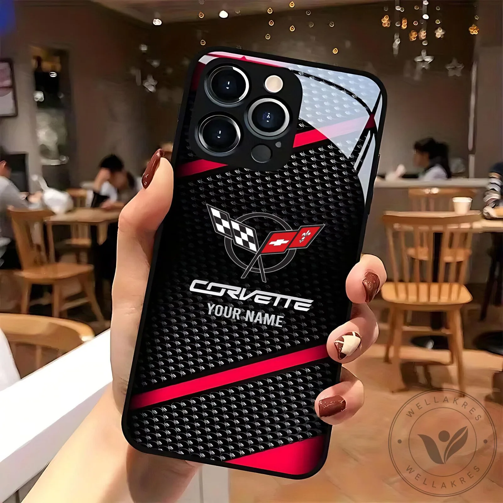 Corvette Carbon Fiber Pattern Custom Name iPhone Case 26 Corvette Carbon Fiber Pattern Custom Name iPhone Case