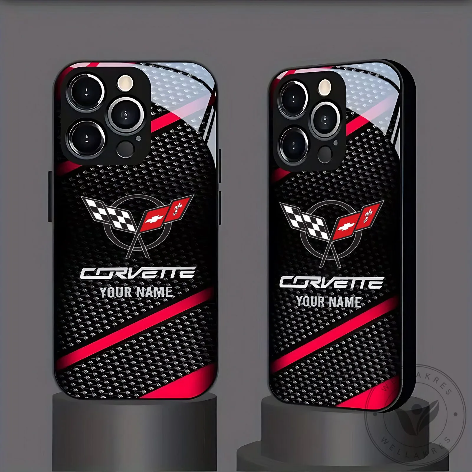Corvette Carbon Fiber Pattern Custom Name iPhone Case 27 Corvette Carbon Fiber Pattern Custom Name iPhone Case