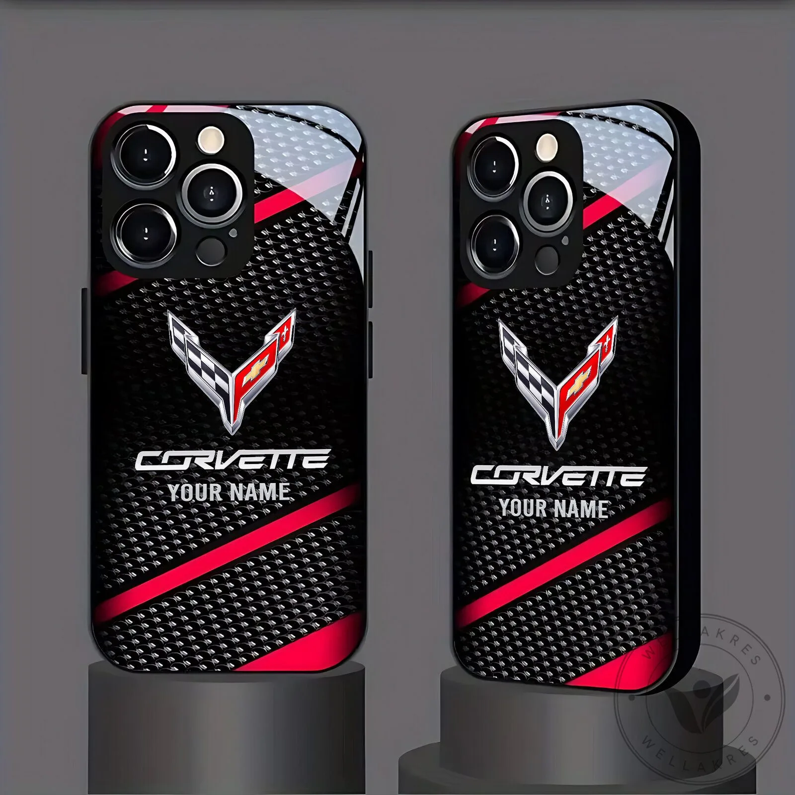 Corvette Carbon Fiber Pattern Custom Name iPhone Case 29 Corvette Carbon Fiber Pattern Custom Name iPhone Case