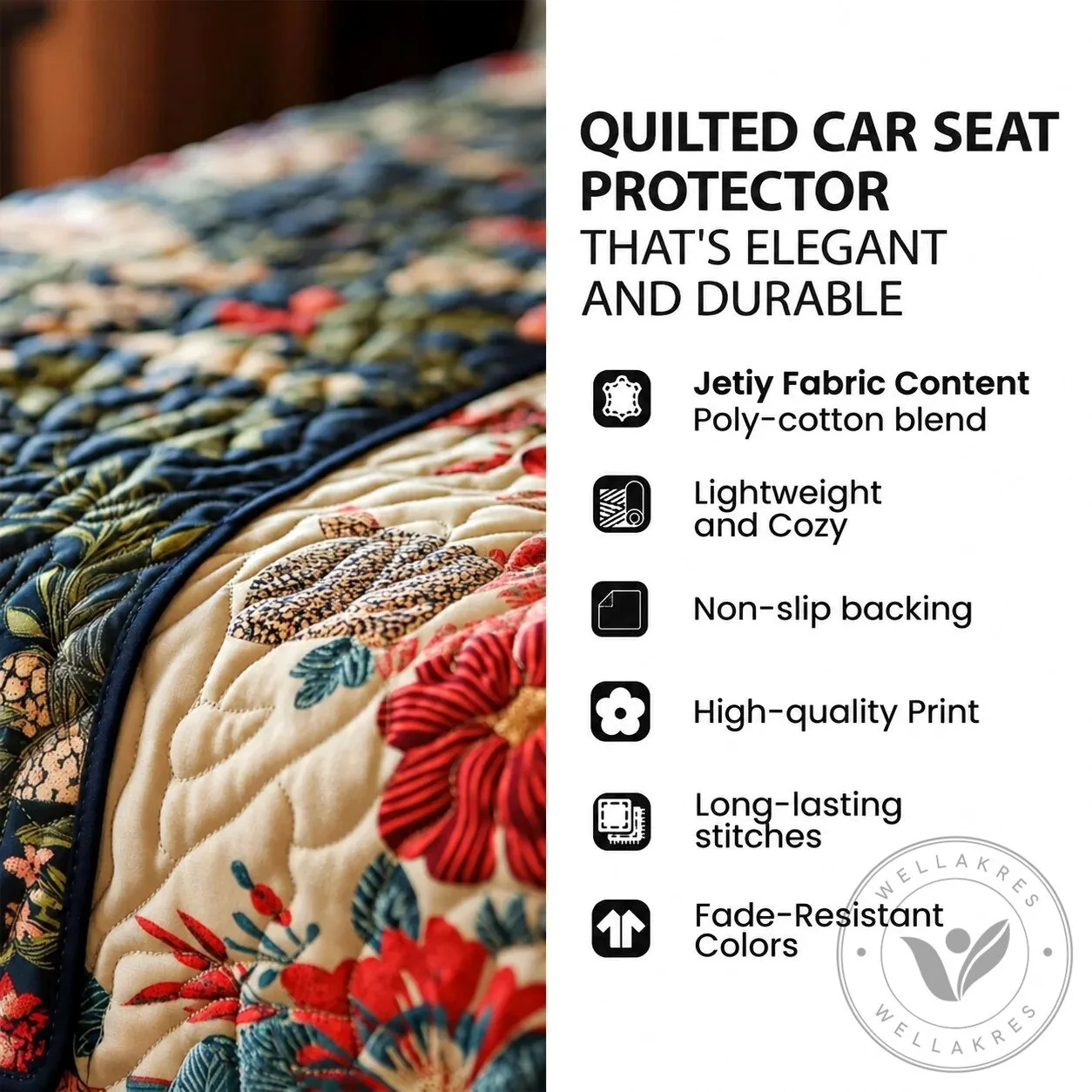 Autumn Chicken Sunflower Farmhouse Quilted Car Seat Cover Protector 11 Autumn Chicken Sunflower Farmhouse Quilted Car Seat Cover Protector
