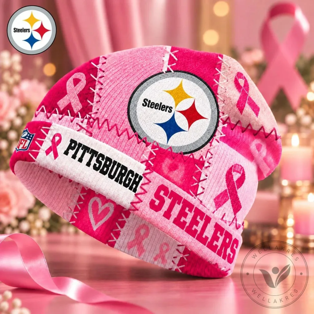 Pittsburgh Steelers Breast Cancer Awareness Pink Ribbon Beanie Cap Hat 5 Pittsburgh Steelers Breast Cancer Awareness Pink Ribbon Beanie Cap Hat