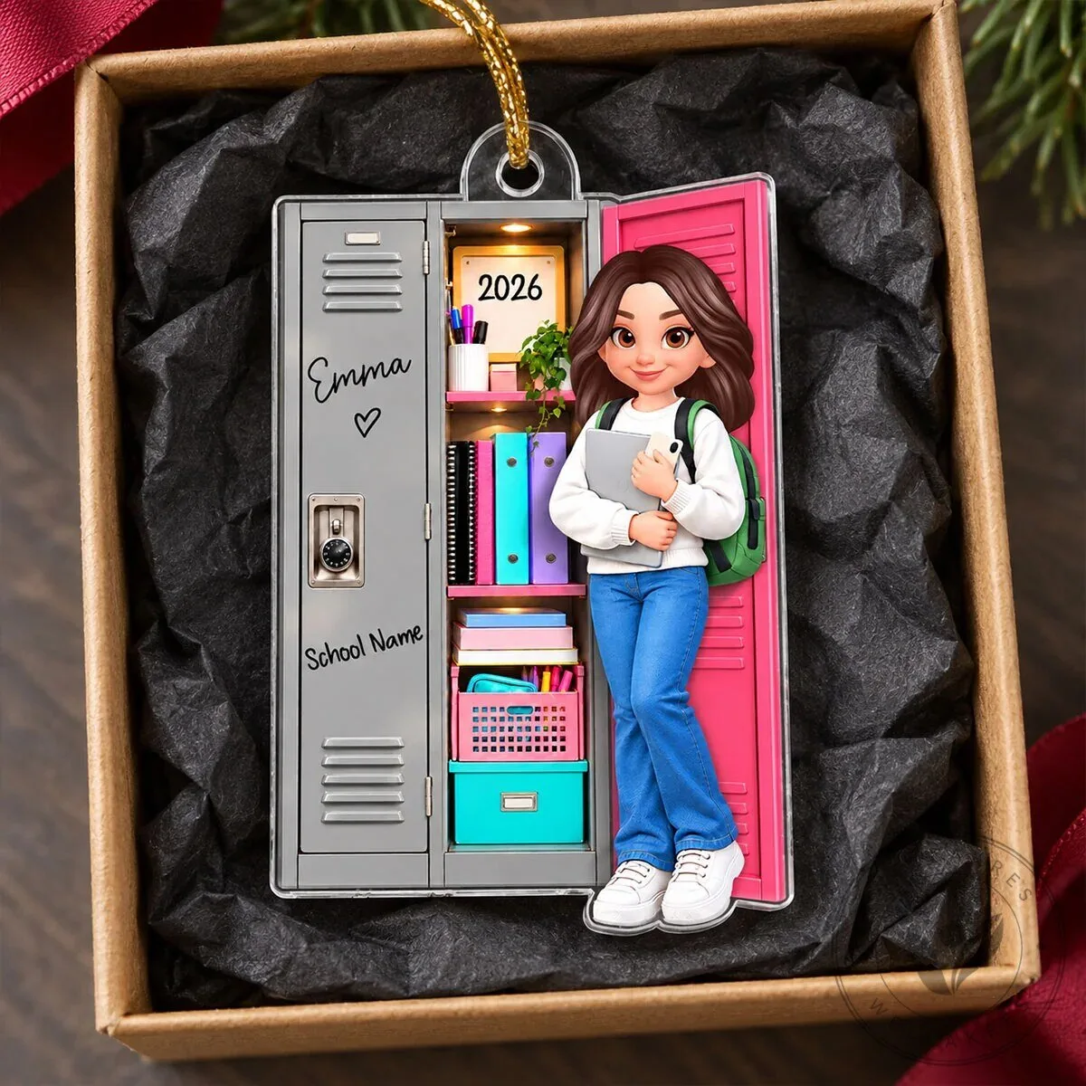 Personalized School Locker Ornament for High School Student Christmas Gift 13 Personalized School Locker Ornament for High School Student Christmas Gift