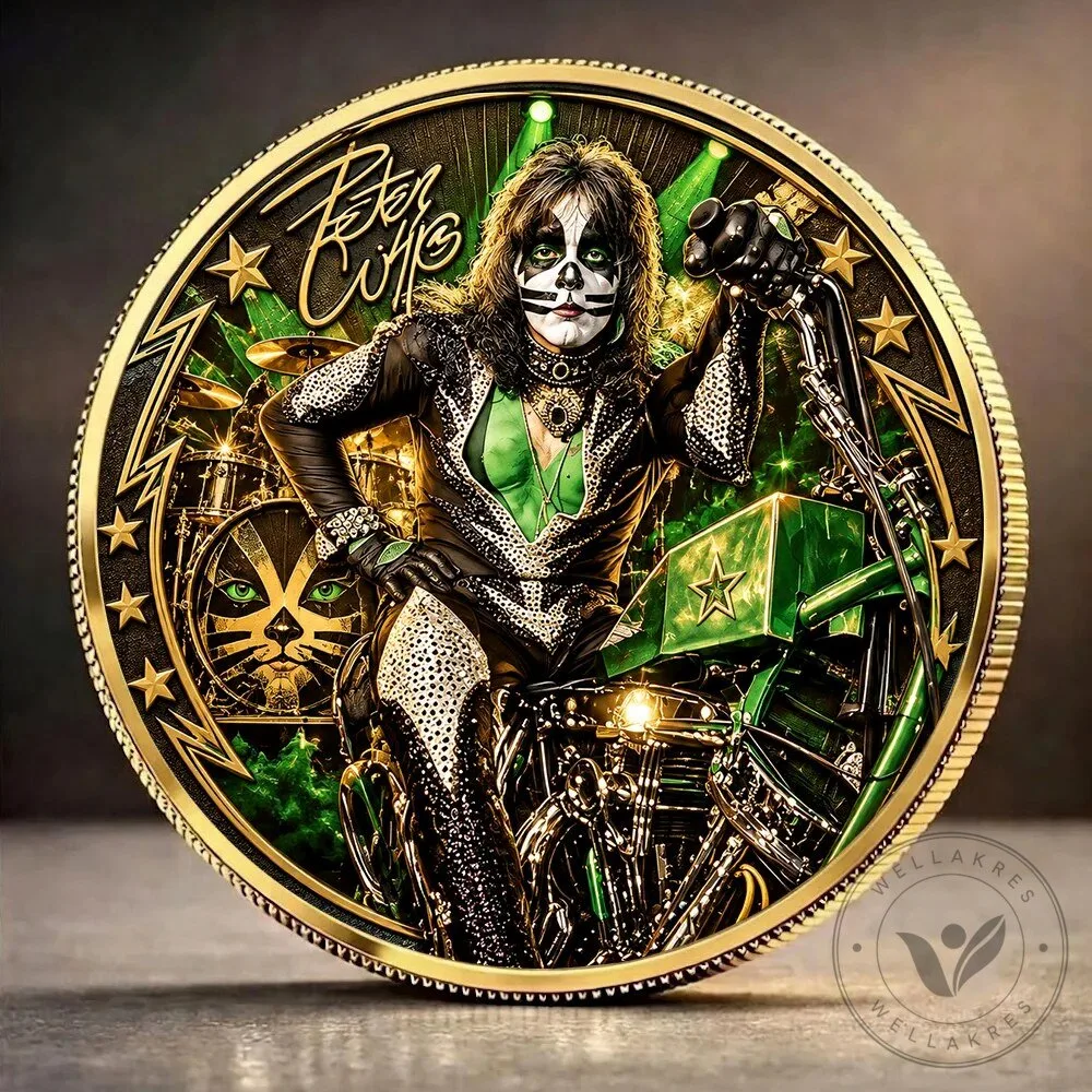 KISS Peter Criss The Catman Commemorative Gold Plated Collectible Coin