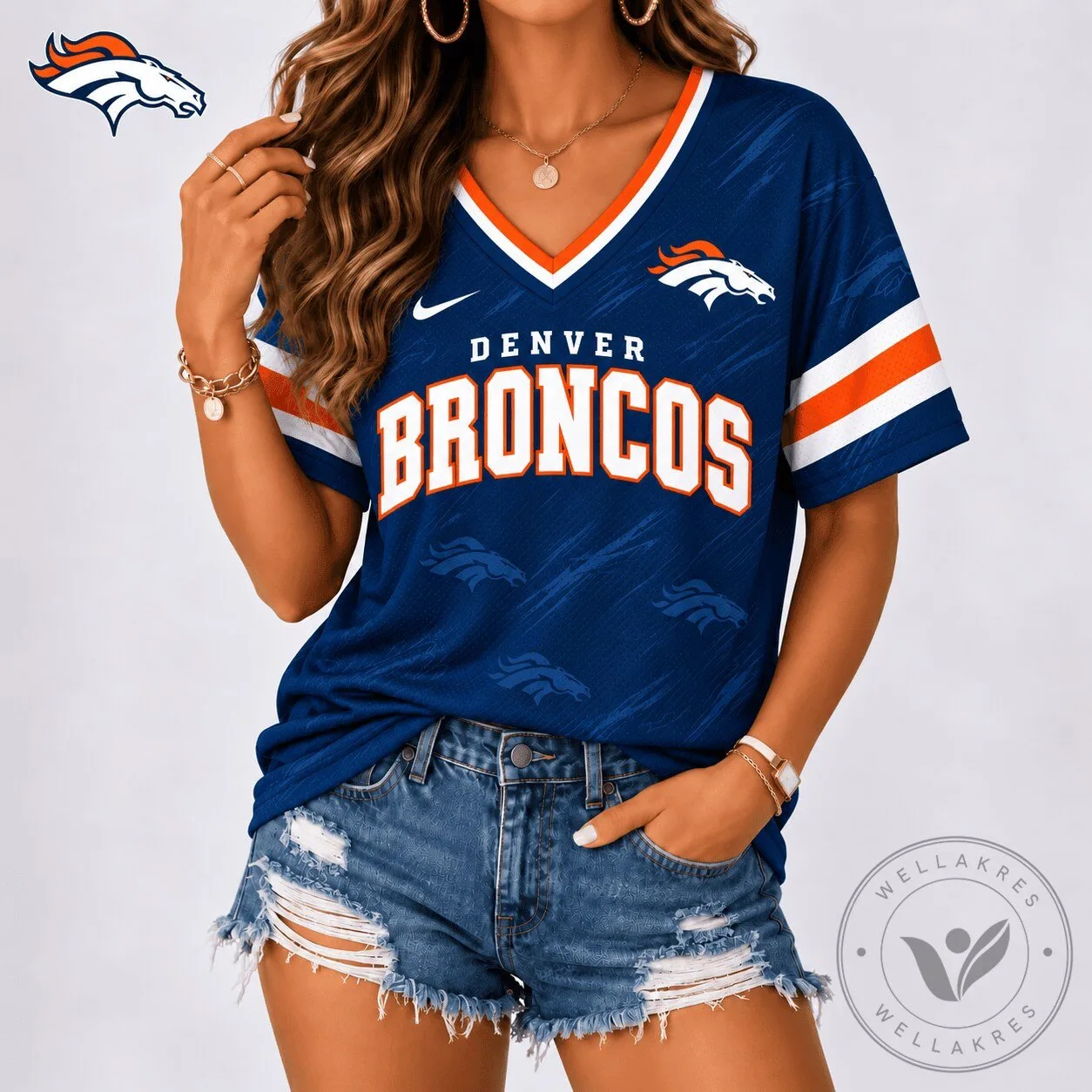Denver Broncos NFL Team Shirt, Premium Spirit V-Neck T-Shirt for Women 3 Denver Broncos NFL Team Shirt, Premium Spirit V-Neck T-Shirt for Women