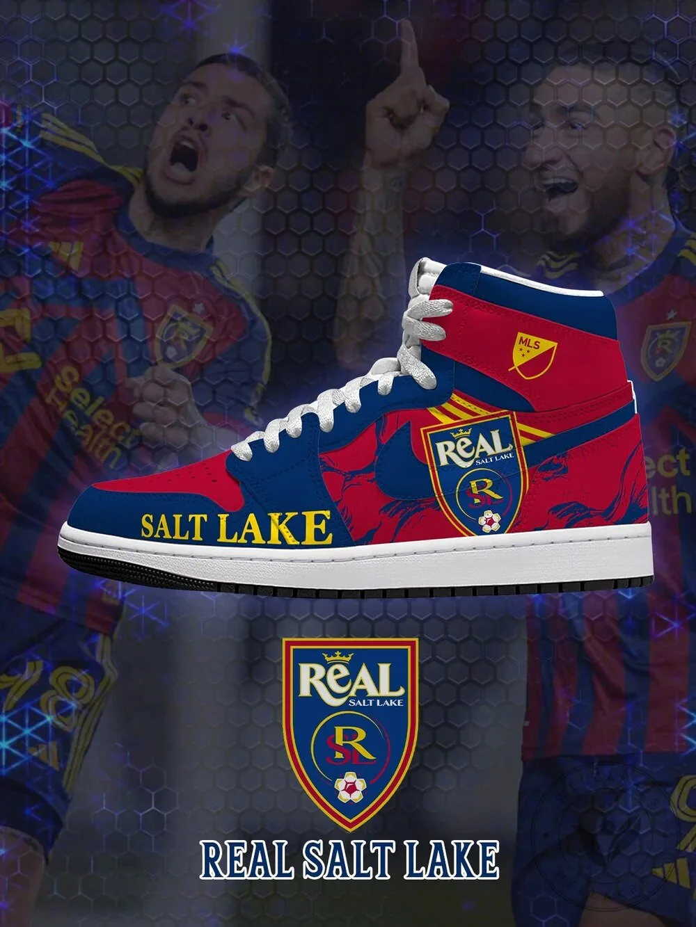 Real Salt Lake Major League Soccer Team Logo High Top Sneakers