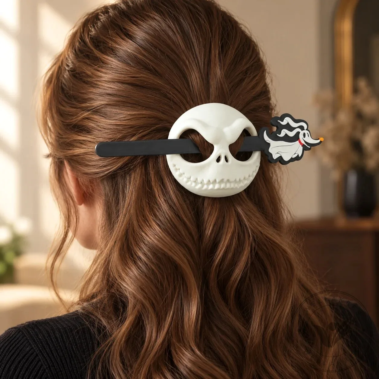 Jack Skellington and Zero Nightmare Before Christmas Hair Slide with Hair Stick 3 Jack Skellington and Zero Nightmare Before Christmas Hair Slide with Hair Stick