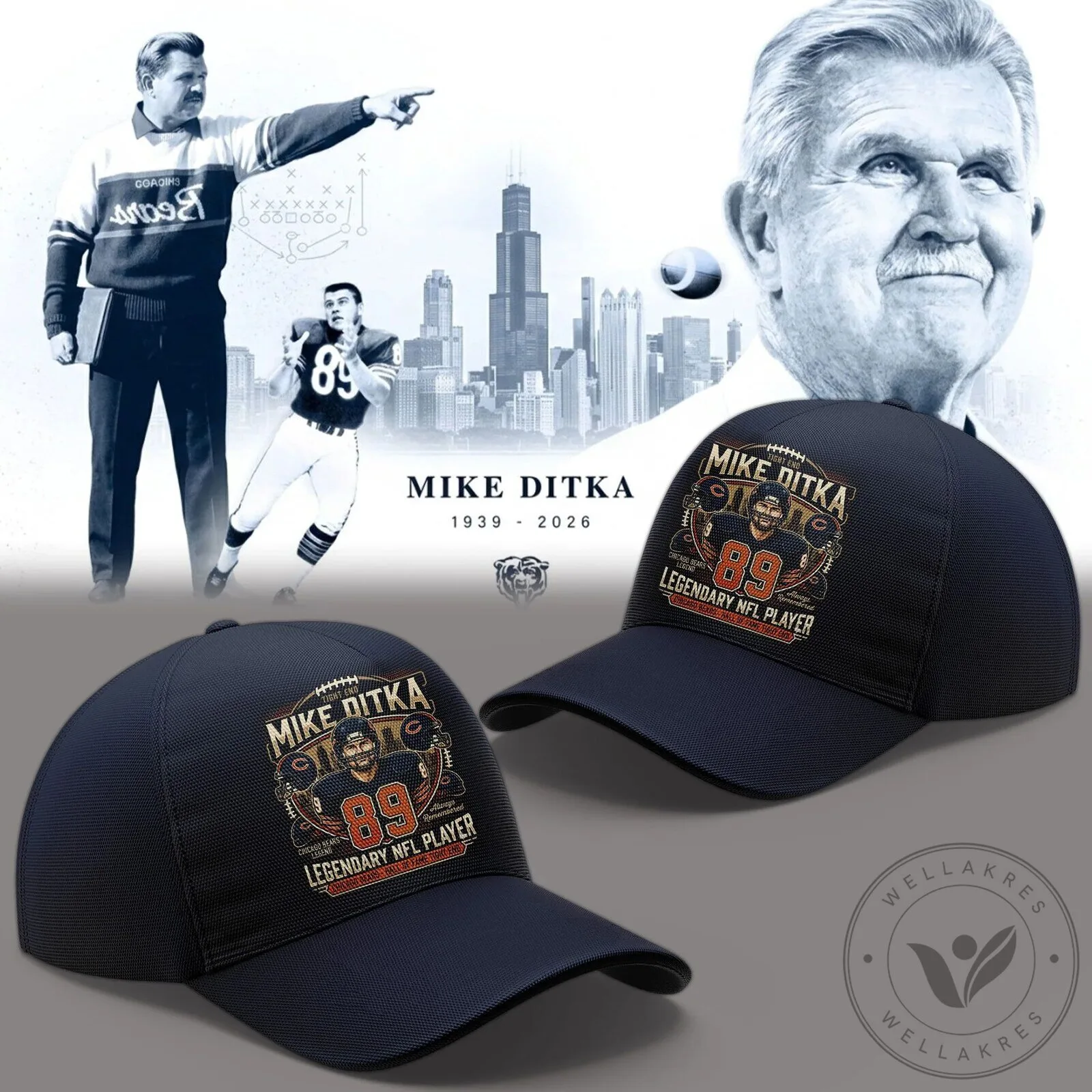 Mike Ditka Chicago Bears Football Legend Da Coach Iron Mike T-Shirt 12 Mike Ditka Chicago Bears Football Legend Da Coach Iron Mike T-Shirt