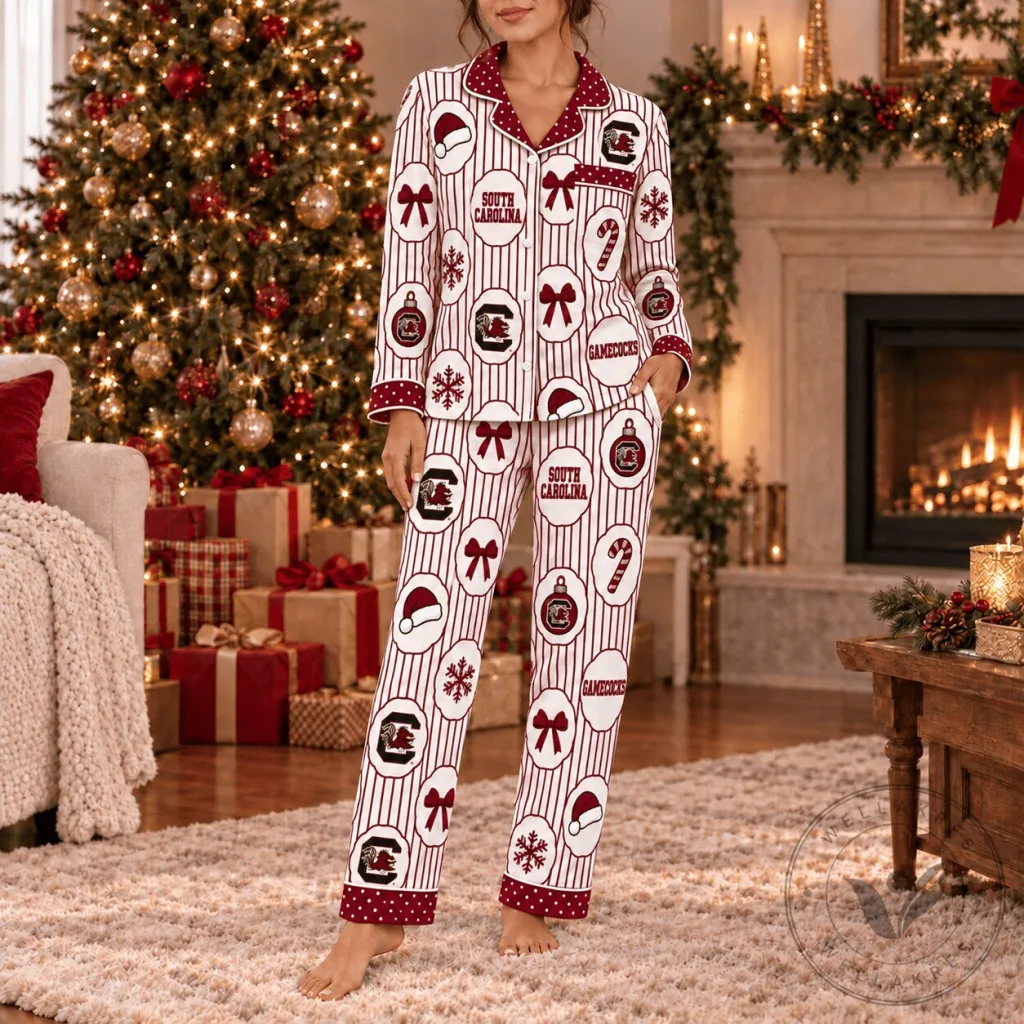 South Carolina Gamecocks Christmas Pajamas Set for Women South Carolina Gamecocks Christmas Pajamas Set for Women