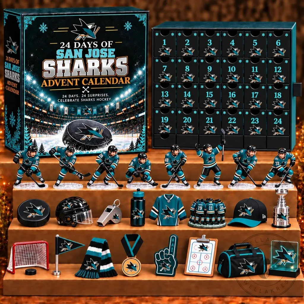 San Jose Sharks NHL Hockey Team 24 Days of Christmas Advent Calendar Blind Box San Jose Sharks NHL Hockey Team 24 Days of Christmas Advent Calendar Blind Box 2D