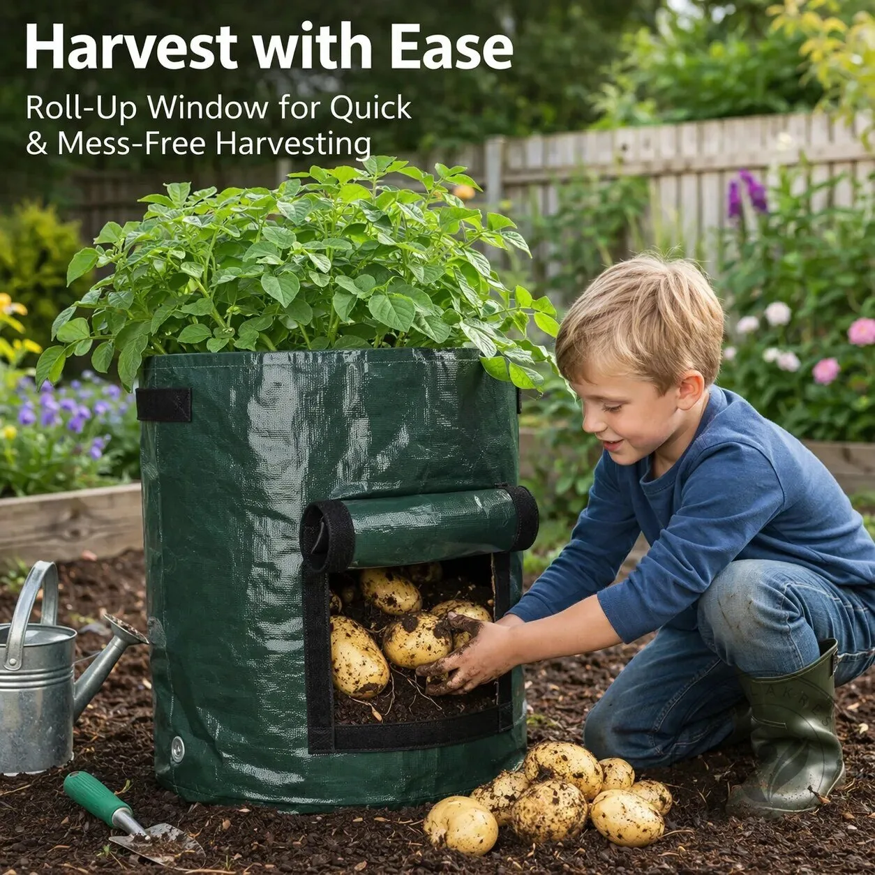 Potato Grow Bag with Easy Harvest Window for Growing Vegetables in Small Spaces 15 Potato Grow Bag with Easy Harvest Window for Growing Vegetables in Small Spaces