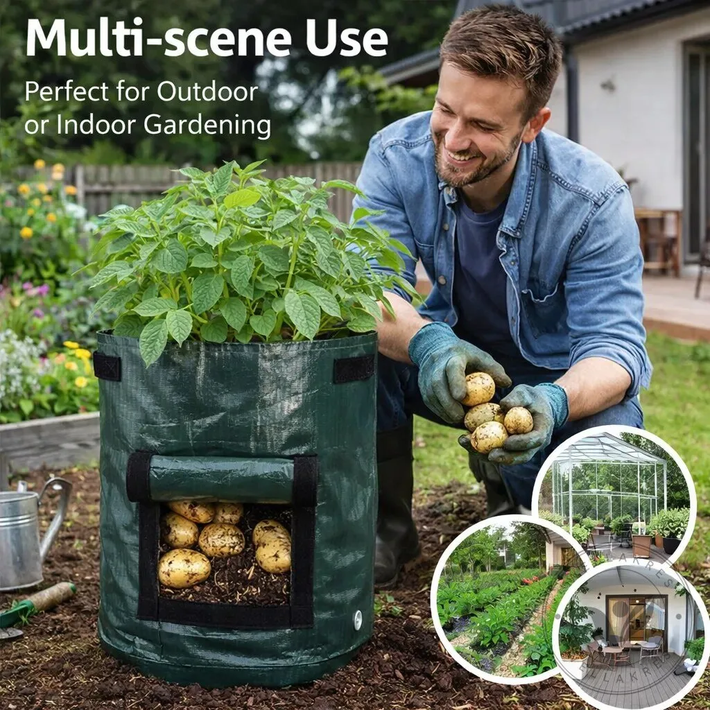 Potato Grow Bag with Easy Harvest Window for Growing Vegetables in Small Spaces 18 Potato Grow Bag with Easy Harvest Window for Growing Vegetables in Small Spaces