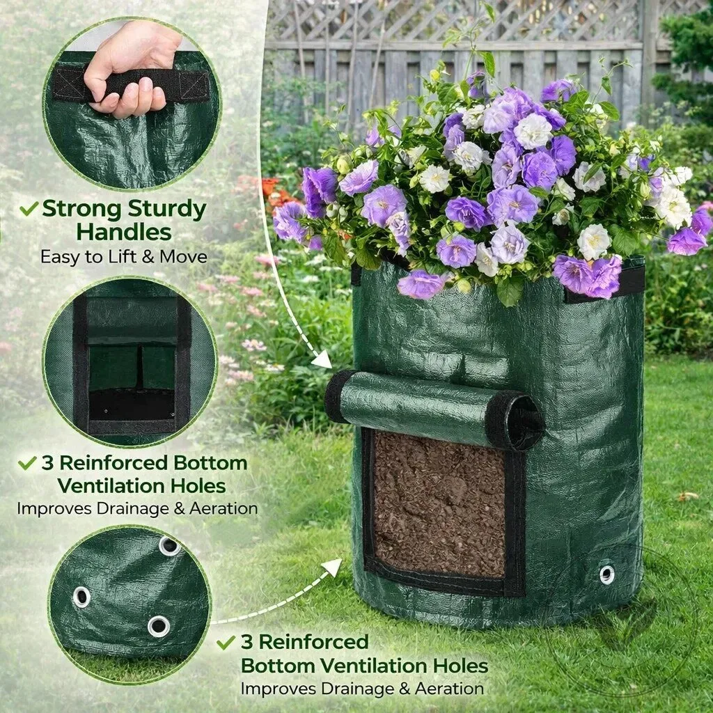 Potato Grow Bag with Easy Harvest Window for Growing Vegetables in Small Spaces 20 Potato Grow Bag with Easy Harvest Window for Growing Vegetables in Small Spaces