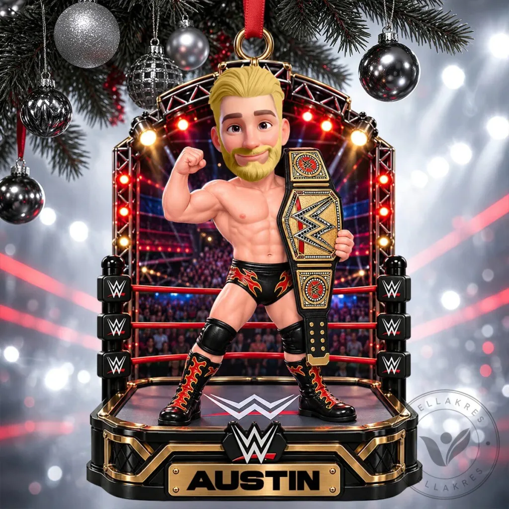 Austin Theory WWE Undisputed Champion Christmas Tree Ornament Austin Theory WWE Undisputed Champion Christmas Tree Ornament