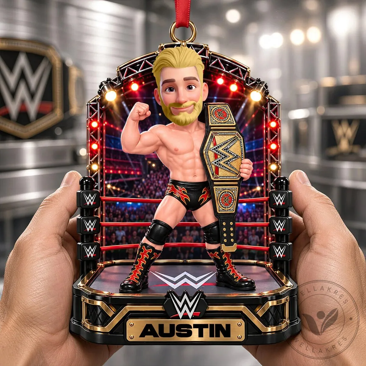 Austin Theory WWE Undisputed Champion Christmas Tree Ornament 9 Austin Theory WWE Undisputed Champion Christmas Tree Ornament