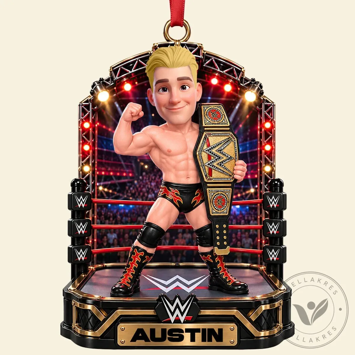 Austin Theory WWE Undisputed Champion Christmas Tree Ornament 11 Austin Theory WWE Undisputed Champion Christmas Tree Ornament