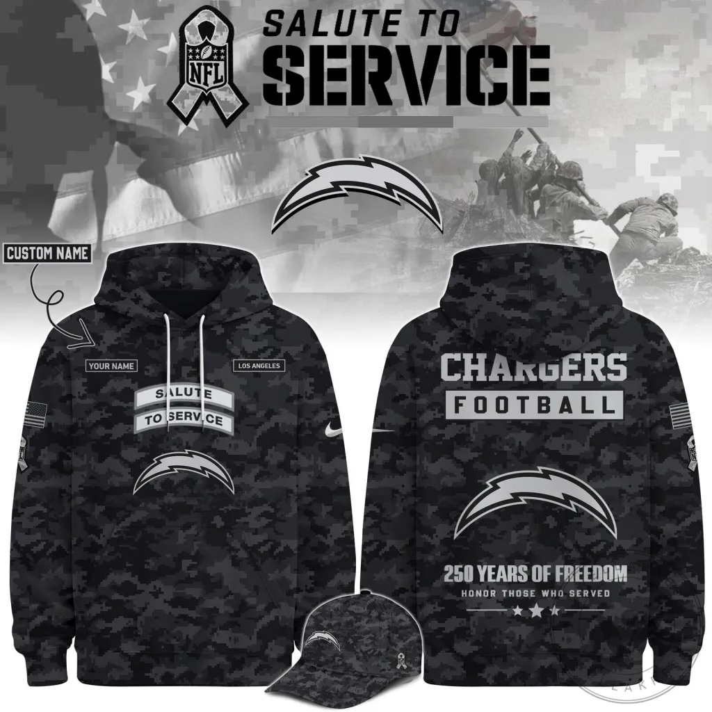 Los Angeles Chargers Salute To Service Veterans Day Football Hoodie 39 Los Angeles Chargers Salute To Service Veterans Day Football Hoodie