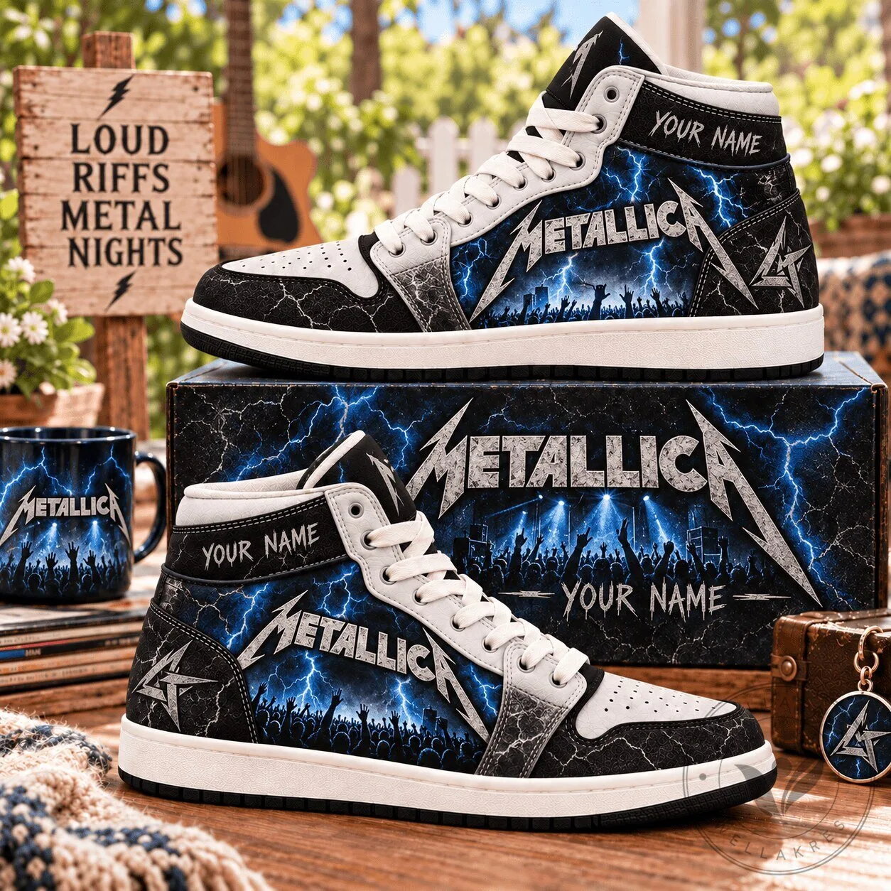 Metallica Personalized High Top Sneakers for Rock Music Fans