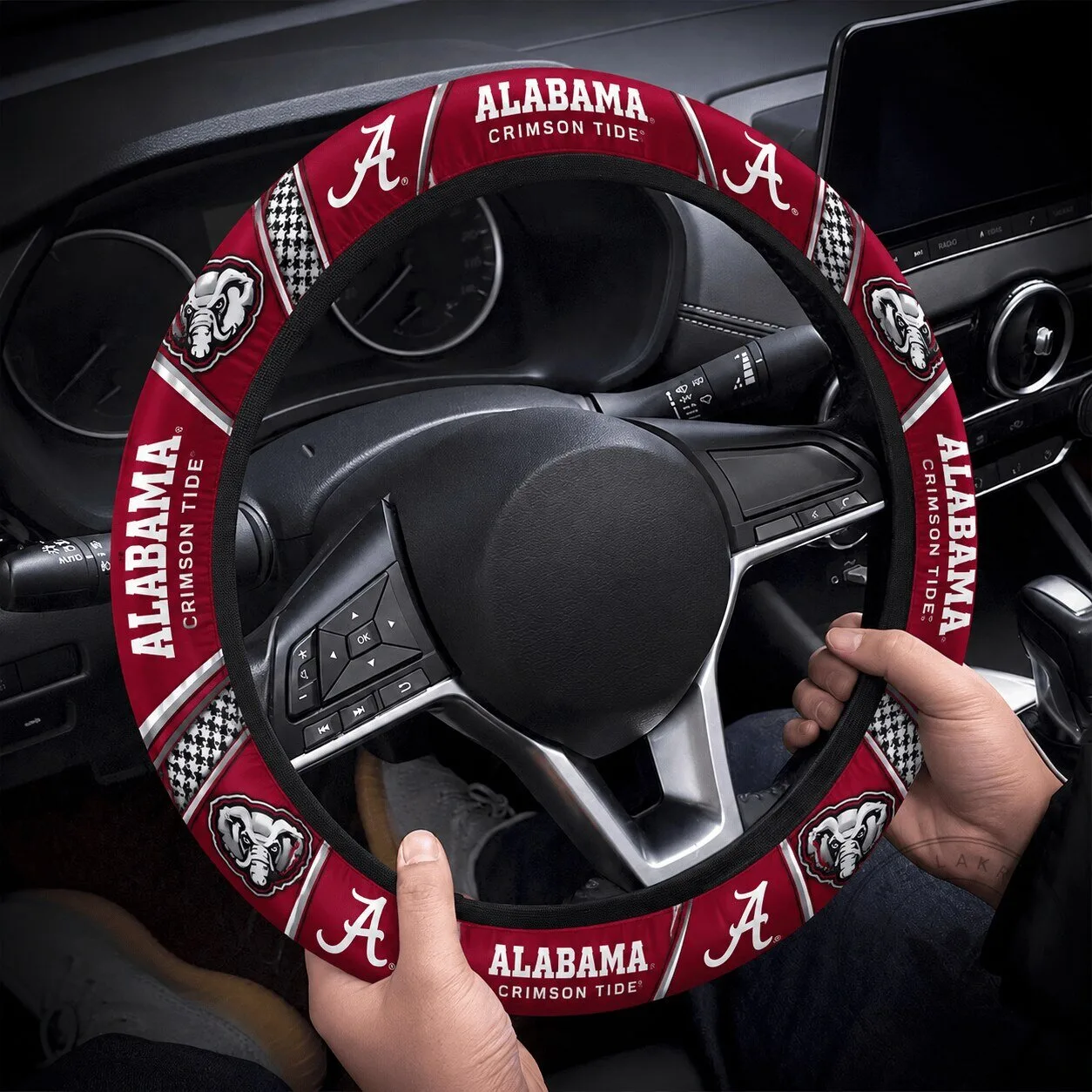 Alabama Crimson Tide Elephant Mascot Steering Wheel Cover