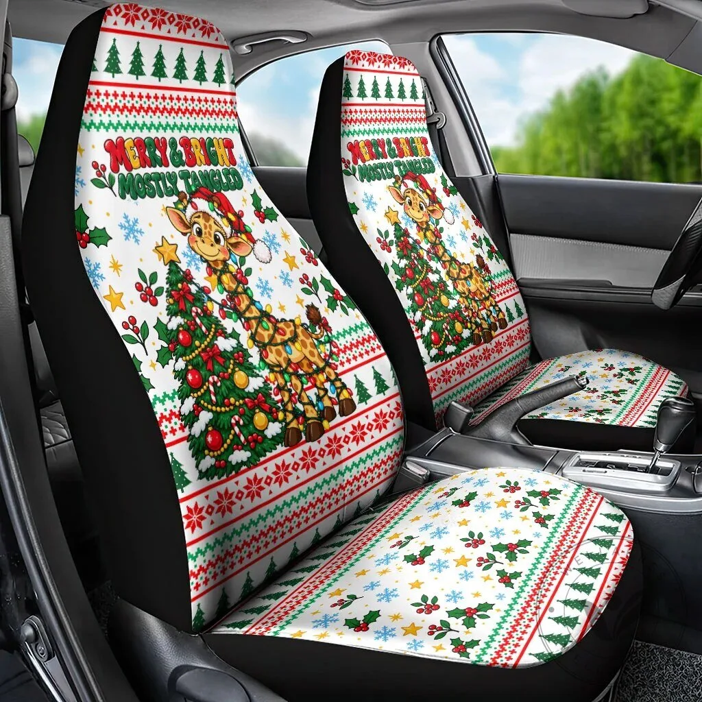 Christmas Giraffe Mostly Tangled Car Seat Cover Set 9 Christmas Giraffe Mostly Tangled Car Seat Cover Set