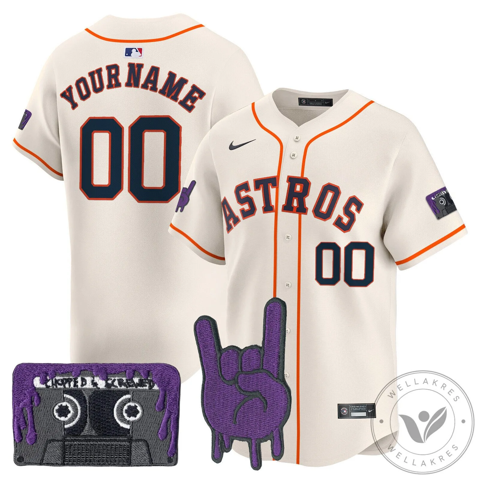 Houston Astros DJ Screw Patch Vapor Premier Limited Custom Baseball Jersey