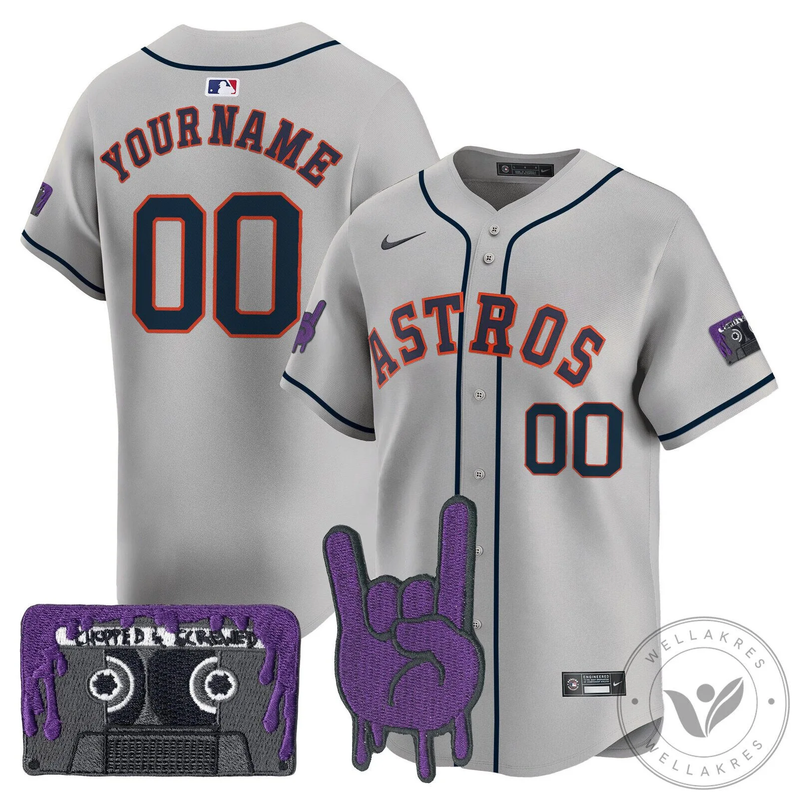 Houston Astros DJ Screw Patch Vapor Premier Limited Custom Baseball Jersey 15 Houston Astros DJ Screw Patch Vapor Premier Limited Custom Baseball Jersey