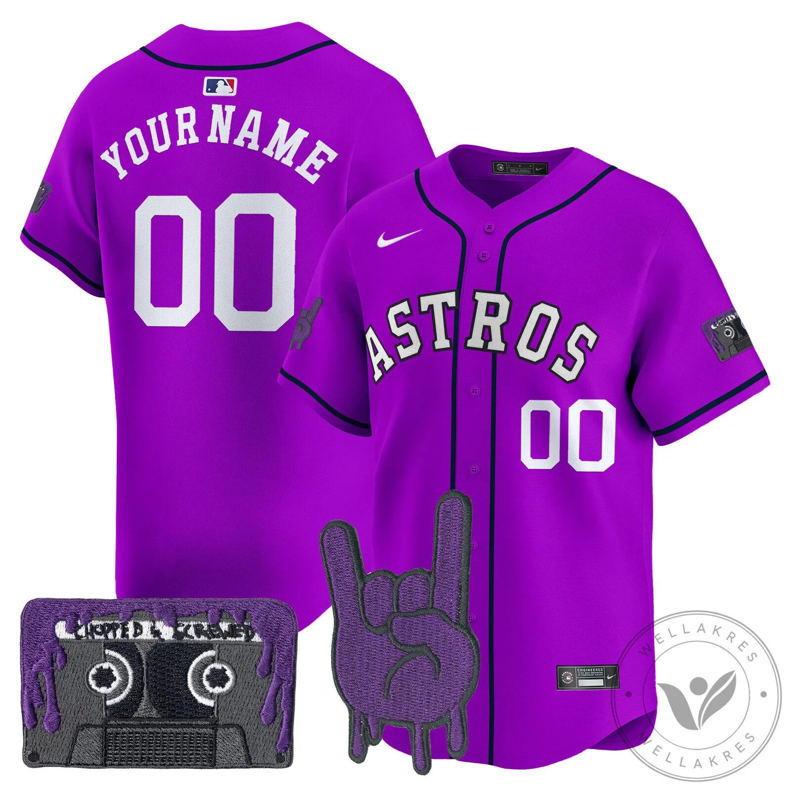 Houston Astros DJ Screw Patch Vapor Premier Limited Custom Baseball Jersey 16 Houston Astros DJ Screw Patch Vapor Premier Limited Custom Baseball Jersey