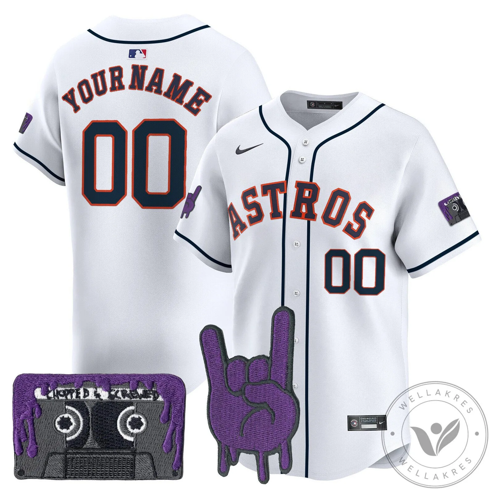 Houston Astros DJ Screw Patch Vapor Premier Limited Custom Baseball Jersey 17 Houston Astros DJ Screw Patch Vapor Premier Limited Custom Baseball Jersey