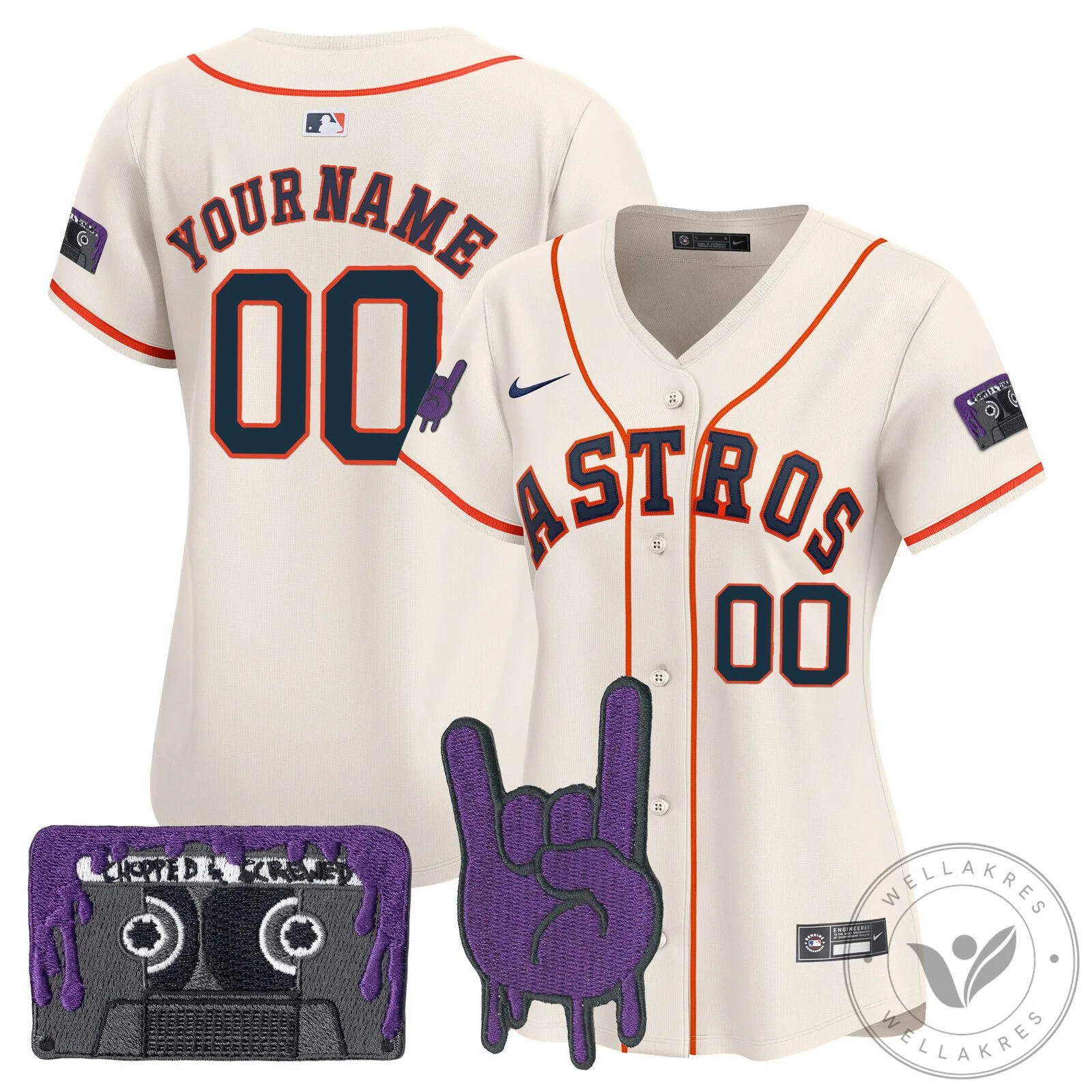 Houston Astros DJ Screw Patch Vapor Premier Limited Custom Baseball Jersey 19 Houston Astros DJ Screw Patch Vapor Premier Limited Custom Baseball Jersey