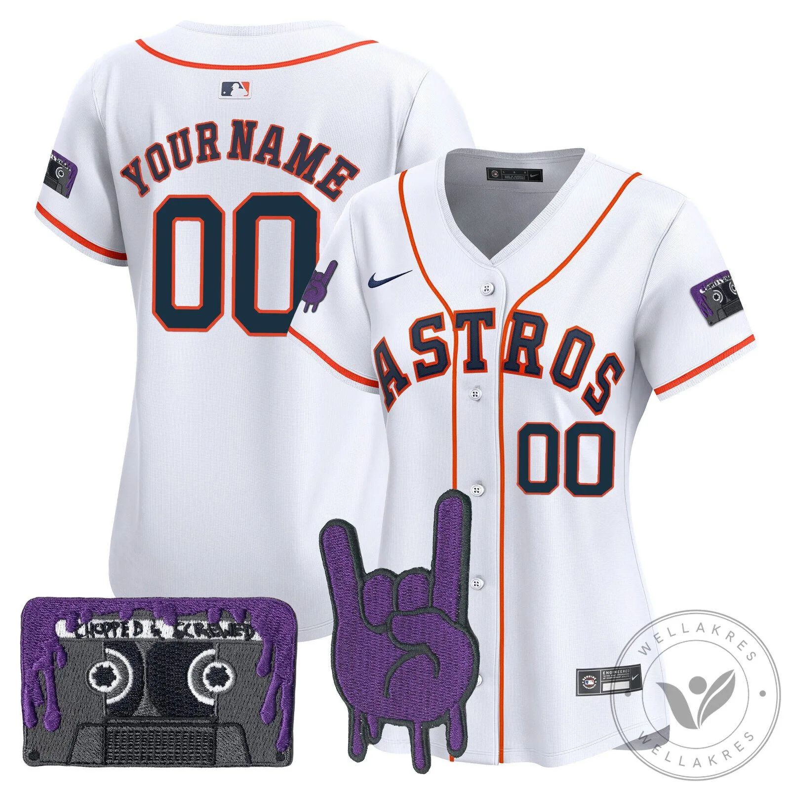 Houston Astros DJ Screw Patch Vapor Premier Limited Custom Baseball Jersey 22 Houston Astros DJ Screw Patch Vapor Premier Limited Custom Baseball Jersey