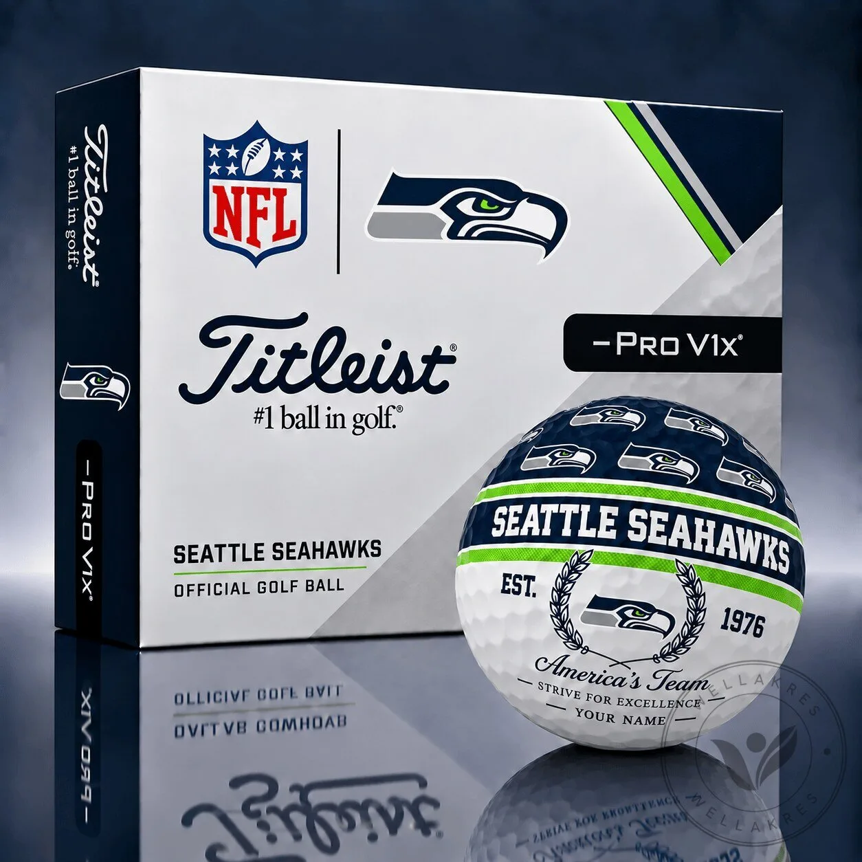 Seattle Seahawks NFL Pro V1x Golf Ball Set - Personalized Team Sports Gift