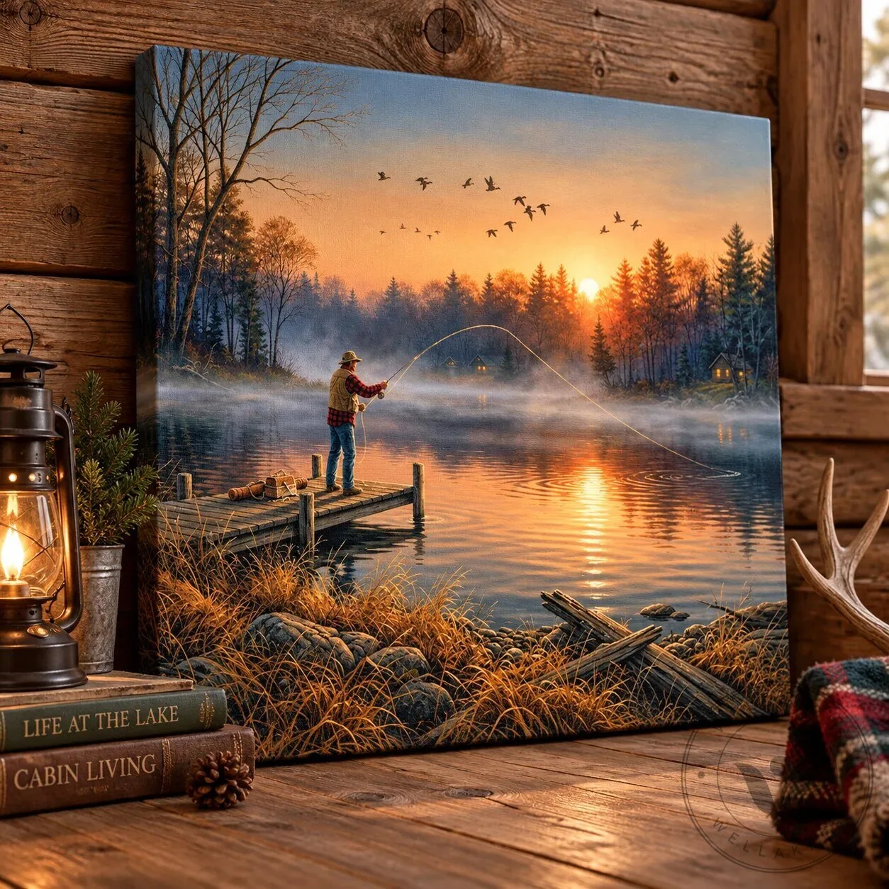 Rustic Fishing Sunset Lake Landscape Wall Art Canvas Print 10 Rustic Fishing Sunset Lake Landscape Wall Art Canvas Print