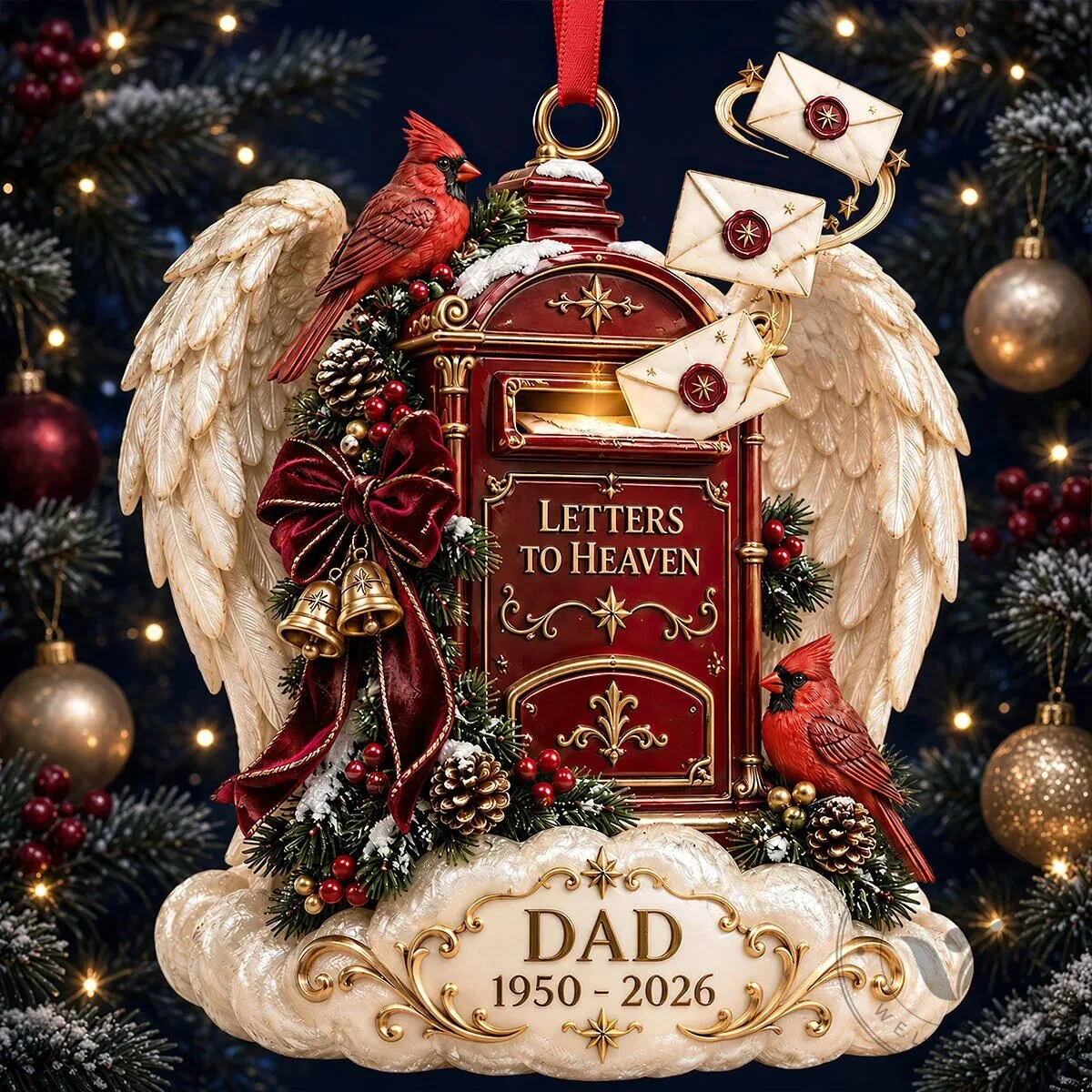 Letters To Heaven Memorial Christmas Ornament Personalized For Dad 9 Letters To Heaven Memorial Christmas Ornament Personalized For Dad