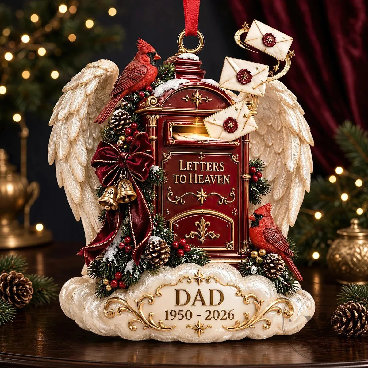Letters To Heaven Memorial Christmas Ornament Personalized For Dad 12 Letters To Heaven Memorial Christmas Ornament Personalized For Dad