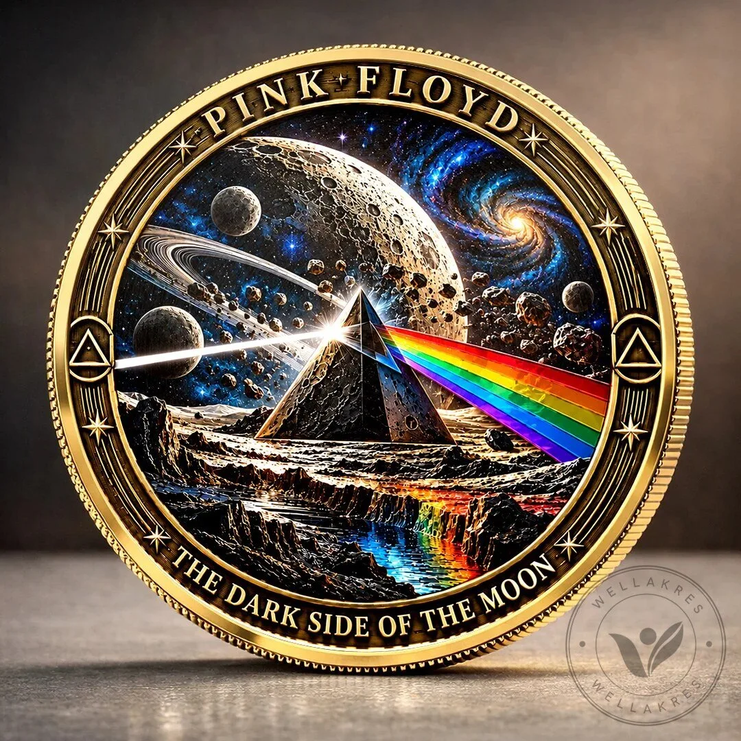 Commemorative Coin Collectible of Pink Floyd's The Dark Side Of The Moon