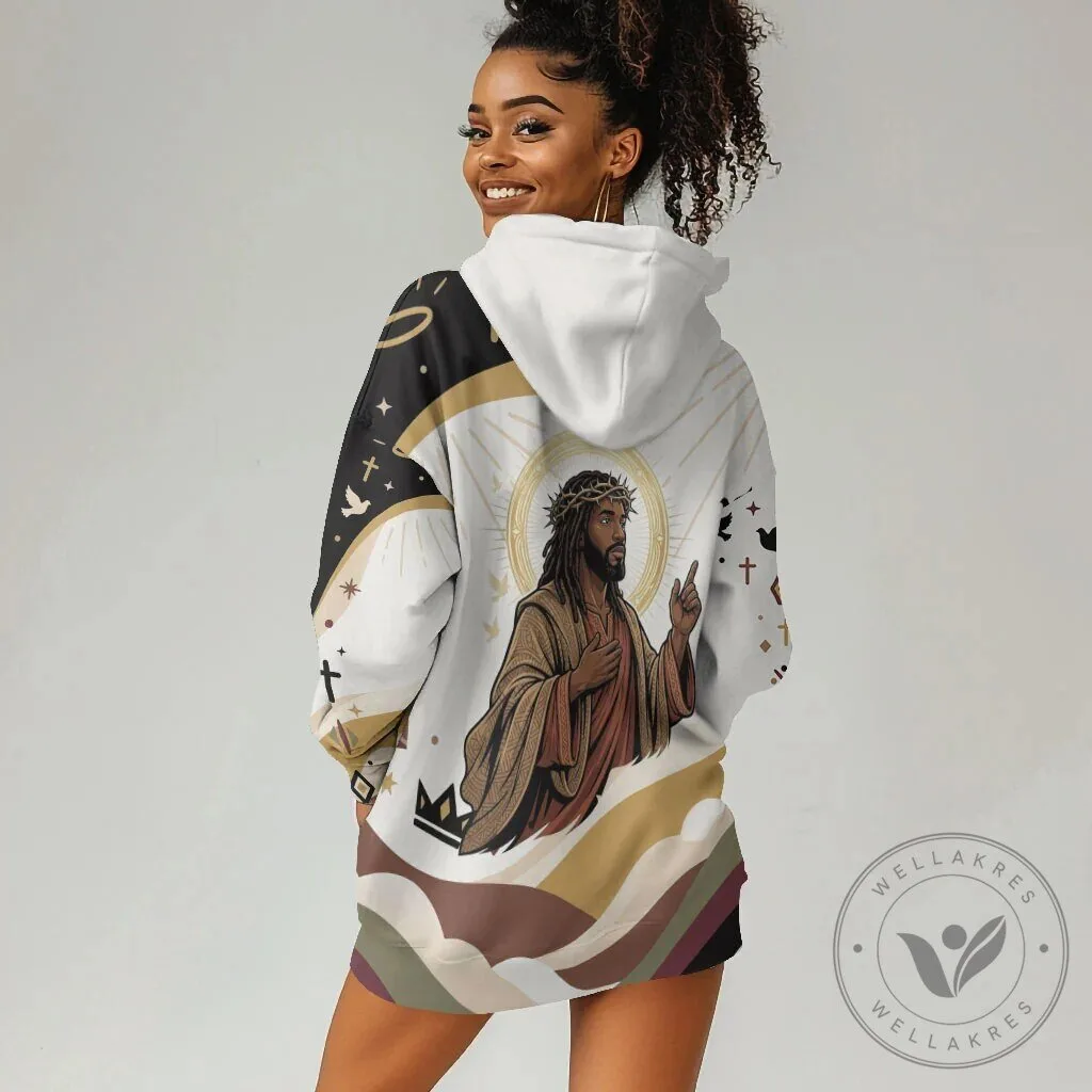 King Jesus African American Christ Religious Faith Holy Cross Dove Hoodie Dress 7 King Jesus African American Christ Religious Faith Holy Cross Dove Hoodie Dress