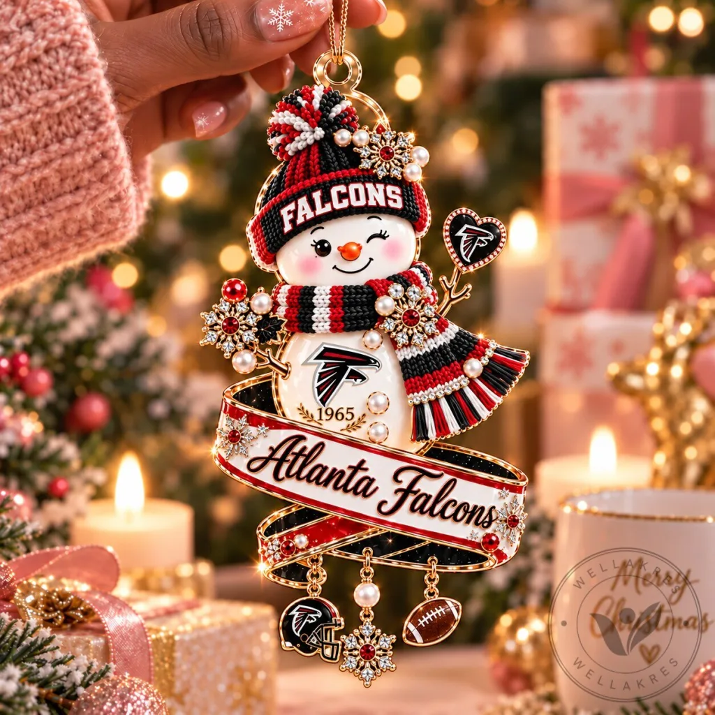 Atlanta Falcons Snowman Christmas Tree Ornament for Football Fans 1 Atlanta Falcons Snowman Christmas Tree Ornament for Football Fans