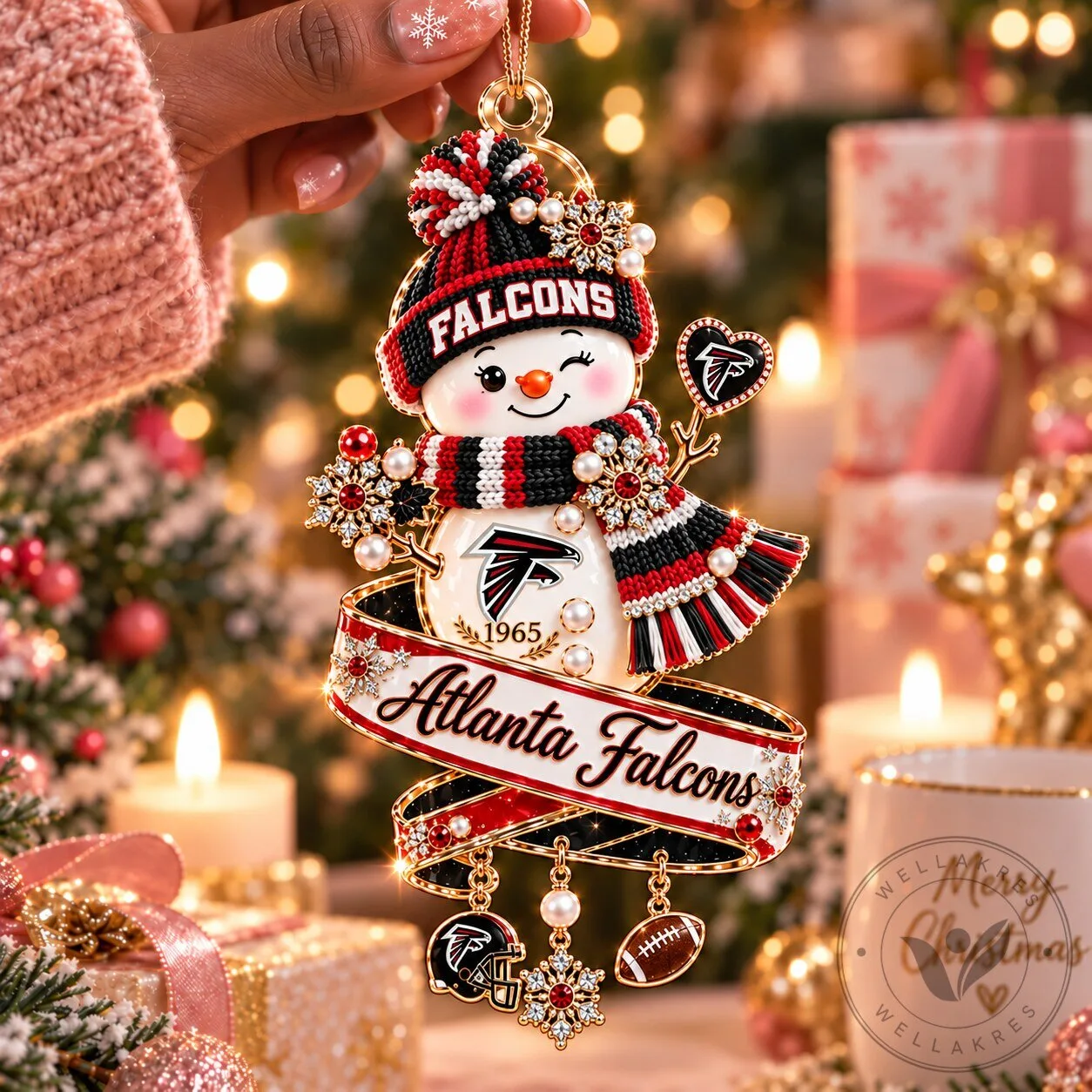 Atlanta Falcons Snowman Christmas Tree Ornament for Football Fans 5 Atlanta Falcons Snowman Christmas Tree Ornament for Football Fans