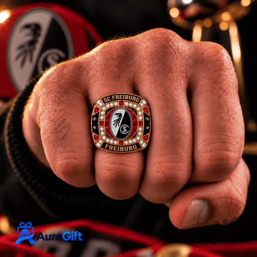 SC Freiburg Bundesliga Championship Fan Ring with Personalized Name SC Freiburg Bundesliga Championship Fan Ring with Personalized Name