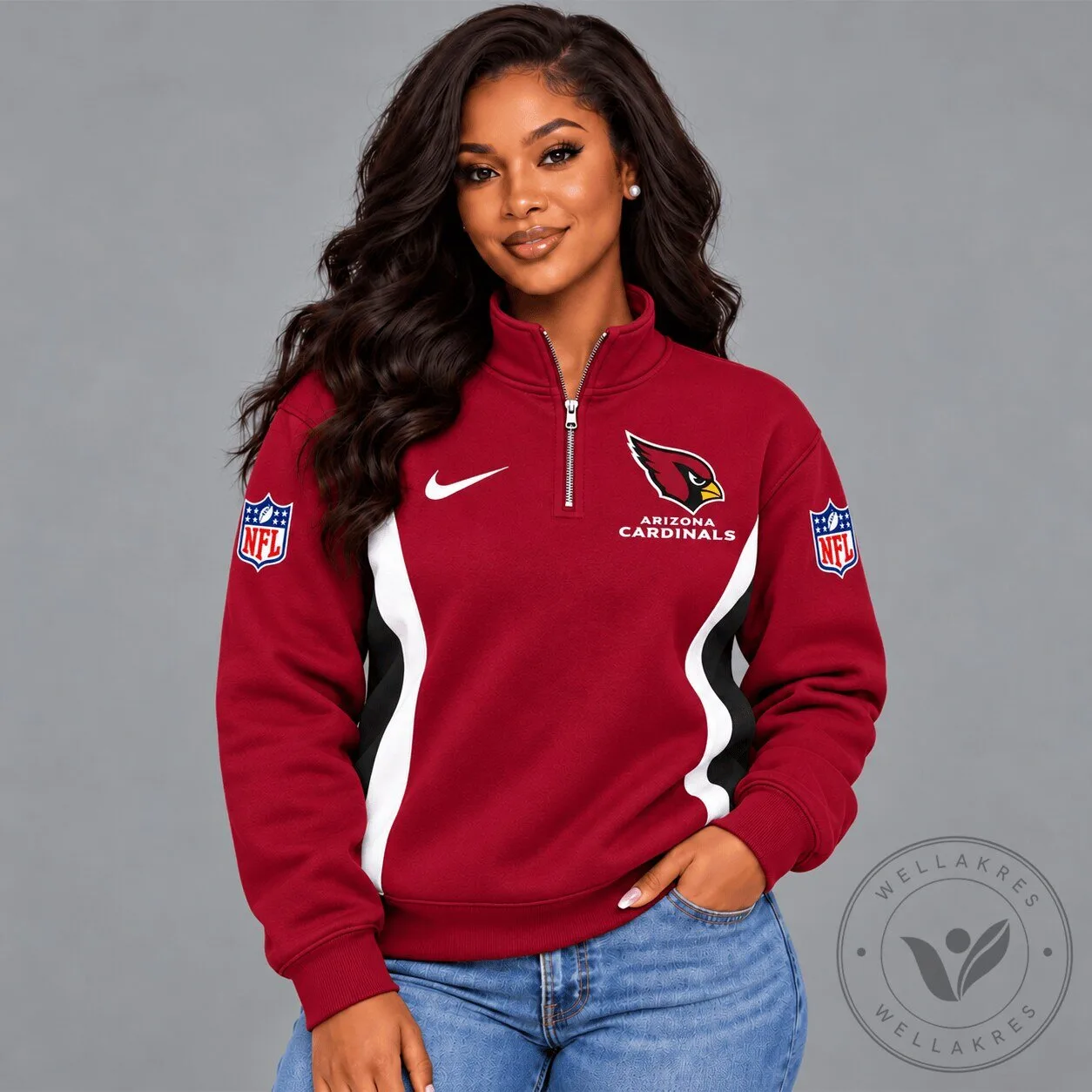 Arizona Cardinals Nike Logo NFL Team Spirit Quarter-Zip Sweatshirt
