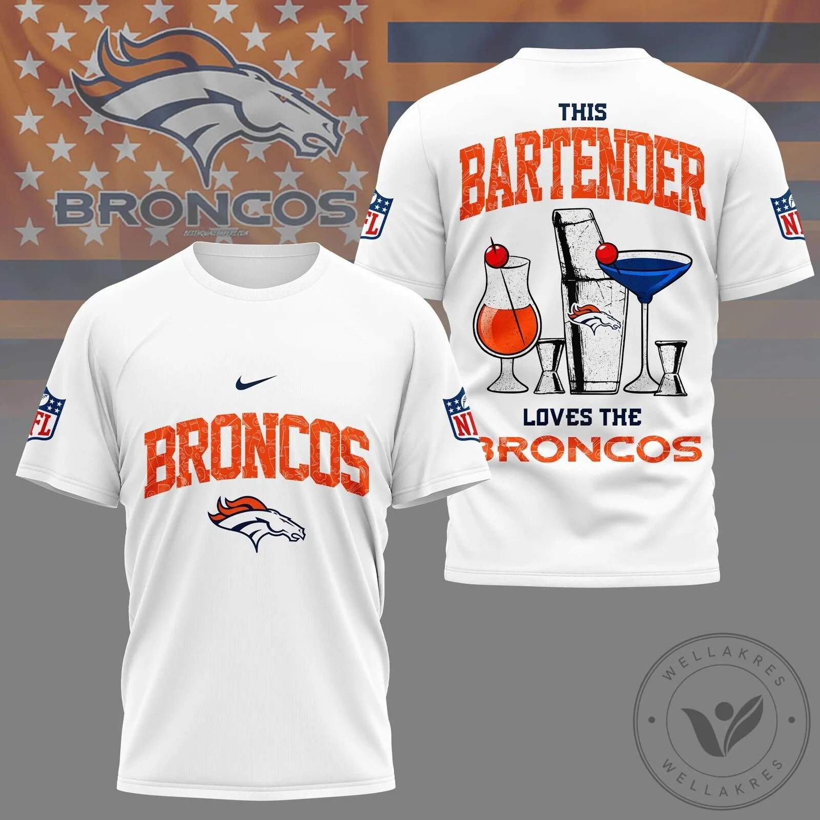 Denver Broncos NFL Fan Shirt Bartender Loves The Broncos T-Shirt